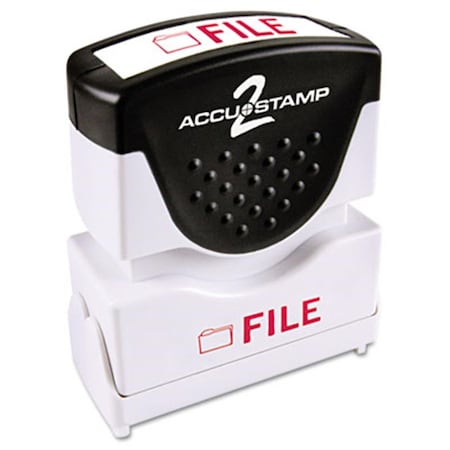 Consolidated Stamp Accustamp2 Shutter Stamp with Anti Bacteria- Red- FILE- .63 x .5 35576